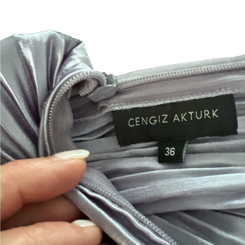 Purple Pleated Sheath Mini Dress for Wedding Guest - Picture 10 of 13